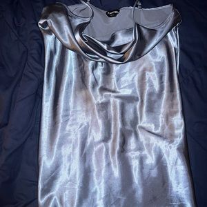 Bebe cowl mini dress (blue/grey)